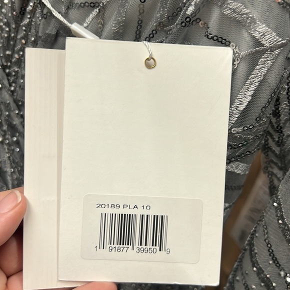 Mac Duggal 20189 NWT EMBELLISHED ILLUSION LONG SLEEVE WRAP OVER A LINE GOWN - Picture 11 of 16